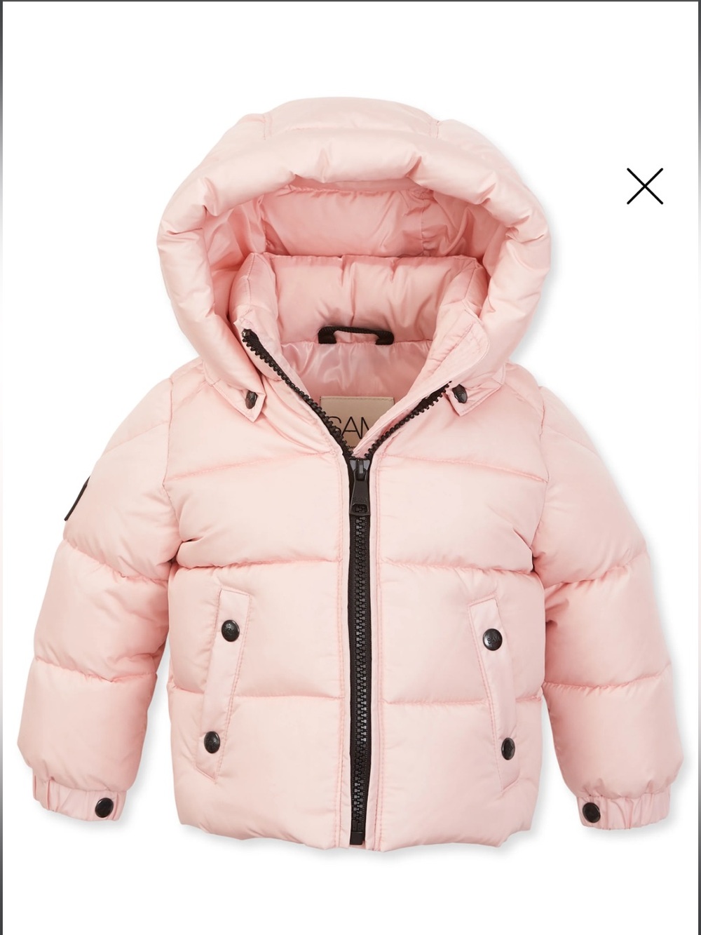 SAM. Baby Girls Snowflurry Hooded Puffer Winter Jacket in Pink Size 3-6 Months